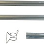 Stahlmast-Set für Sonnensegel, komplett mit Zubehör wie Rohre, Hülse und Befestigungsmaterial.