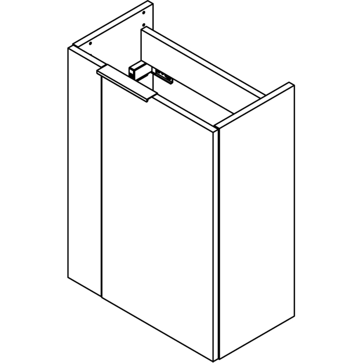 Fackelmann Mini-Waschtischunterschrank SBC rechts, 44x60x24cm, Schwarz Matt, für kleine Bäder.