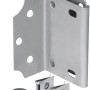 Gabionen Anbauwinkel Set in Silber: Winkel, Schrauben und Muttern zur Befestigung.