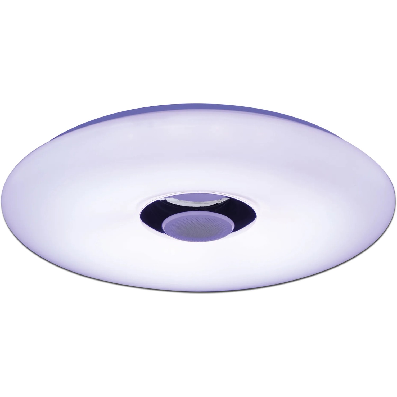 Weiße LED-Deckenleuchte Nashville mit Bluetooth Lautsprecher, dimmbar. Moderne Deckenleuchte für OBI.
