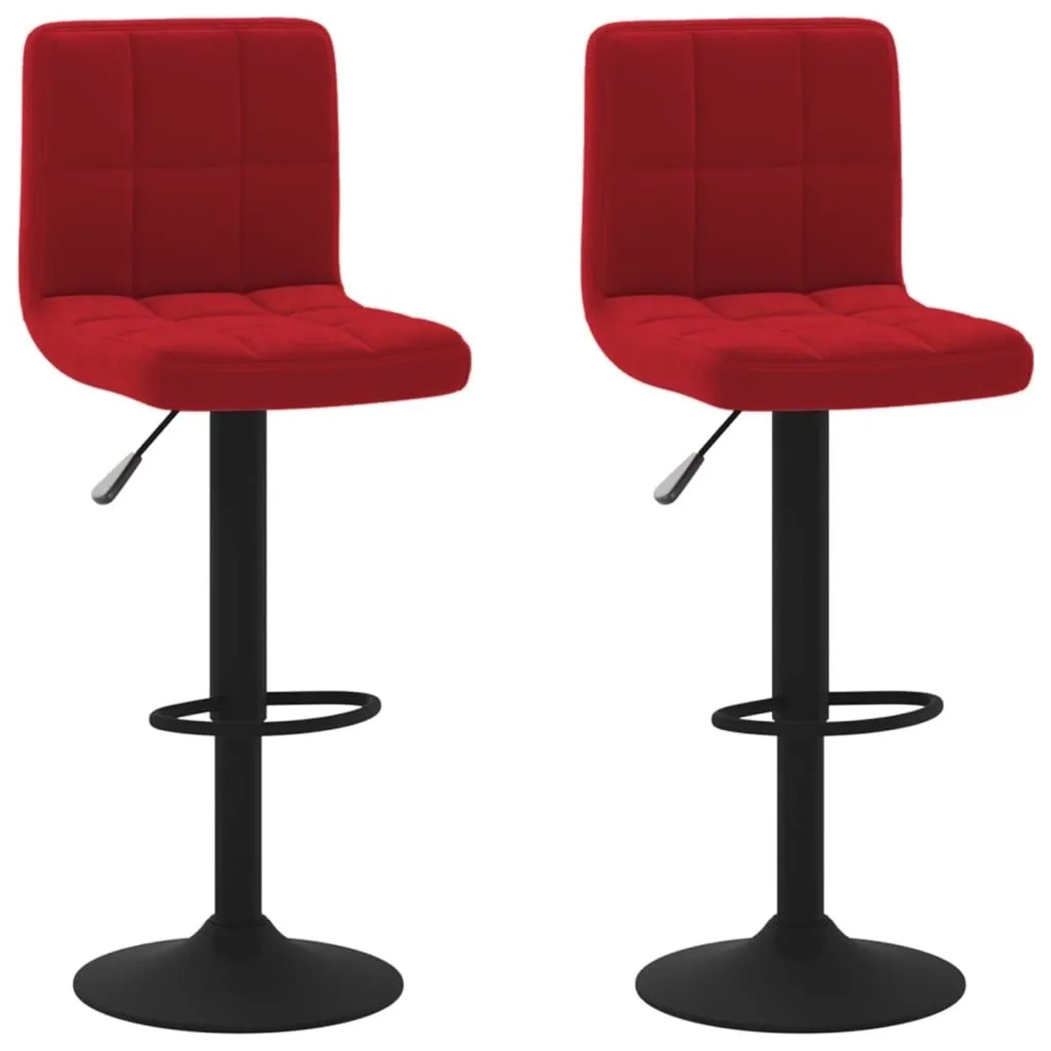 vidaXL Barhocker 2 Stk Weinrot Samt 334311