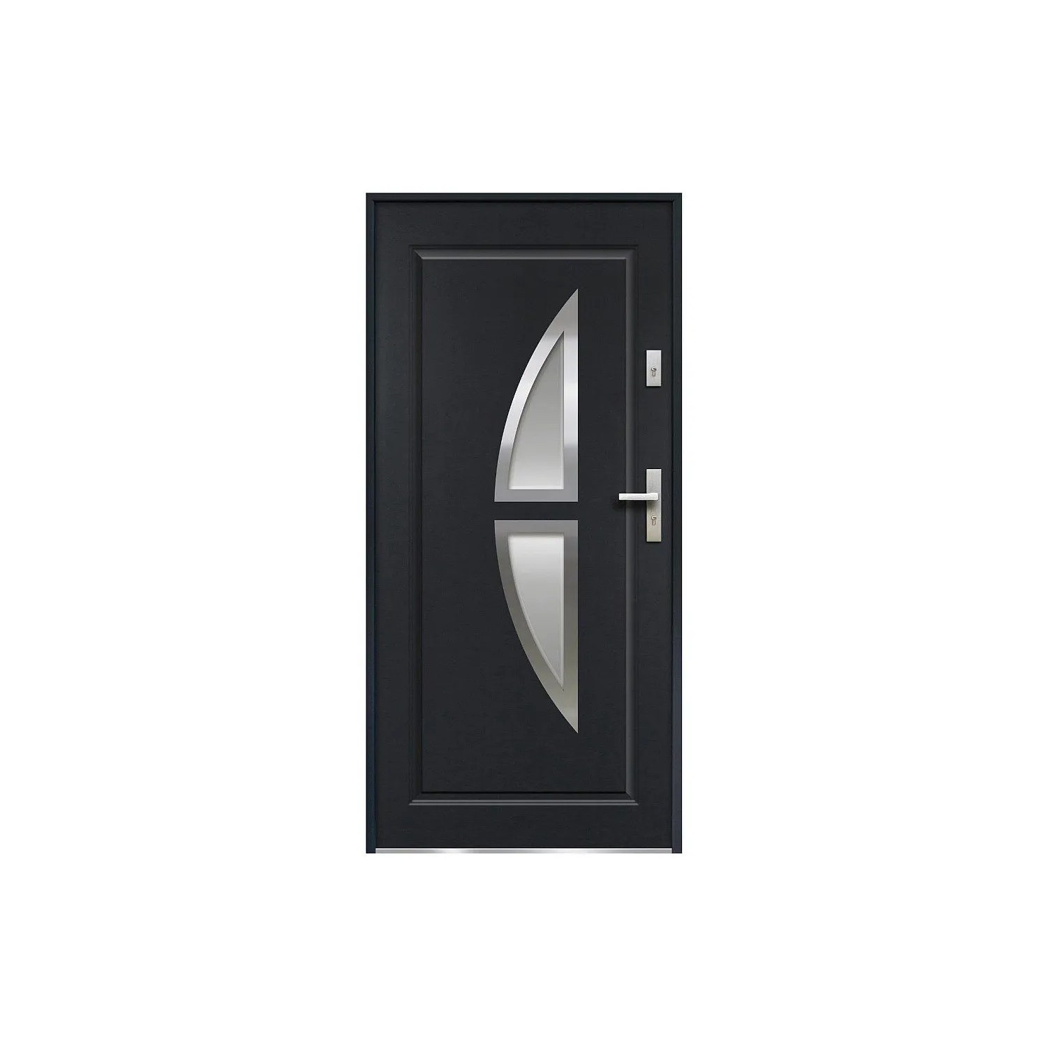 Vente-unique Haustür Covas Anthrazitgrau 95 cm