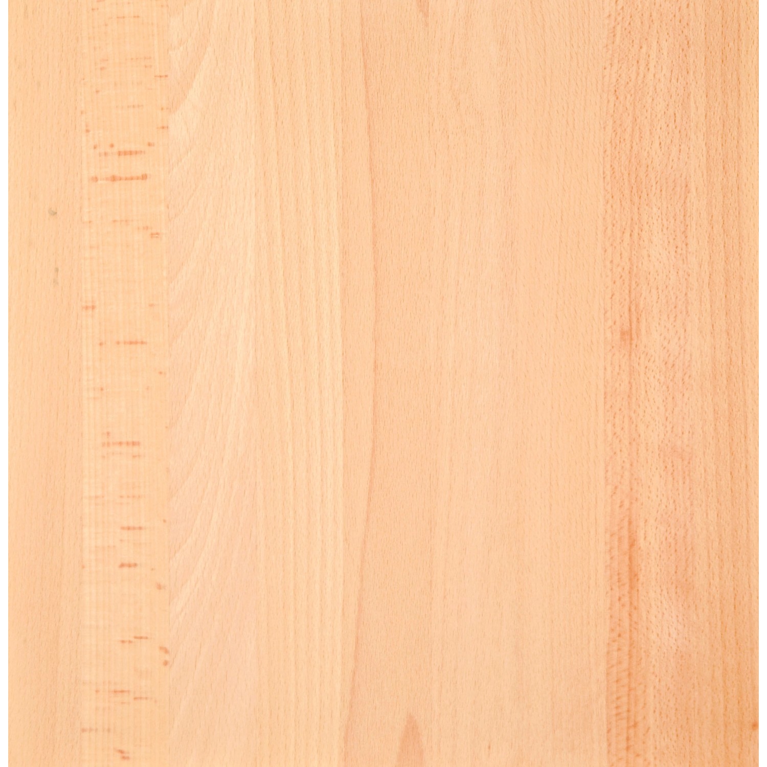 Massive Tischplatte aus Buchenholz, 180x80x2,7 cm, unbehandelt und fein geschliffen.