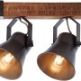 Brilliant Spotbalken Plow, 2-flammig, schwarz, aus Stahl und Holz für den Innenbereich.