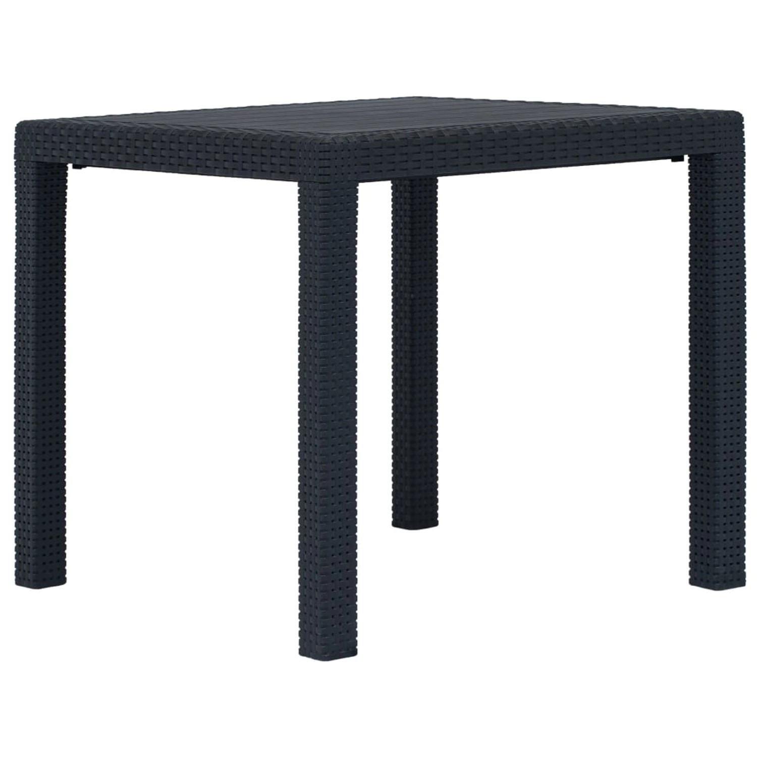 vidaXL Gartentisch Anthrazit 79x79x72 cm Kunststoff Rattan-Optik 45602 günstig online kaufen