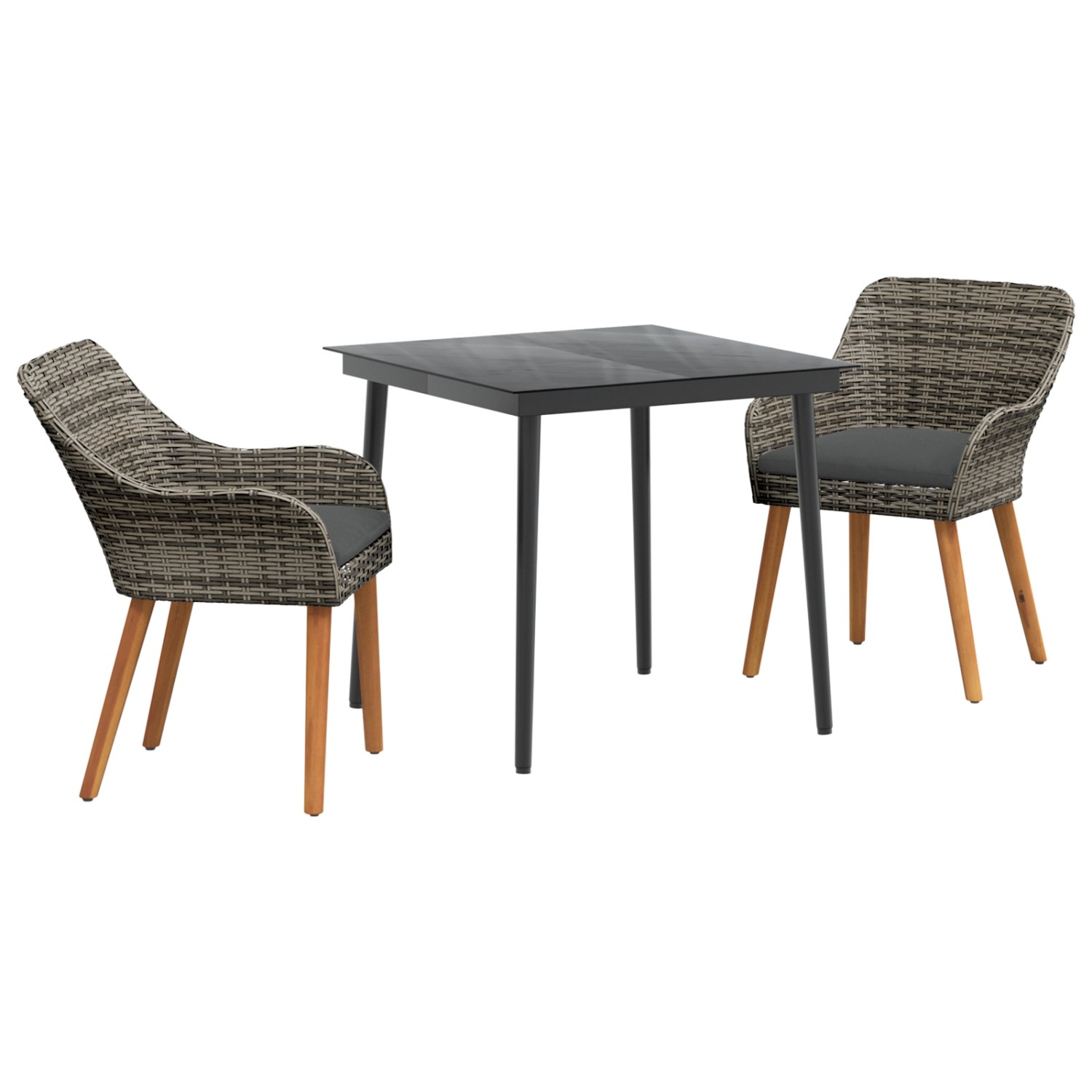 vidaXL 3-Teiliges Garten Essset Grau Poly Rattan 3261677 günstig online kaufen