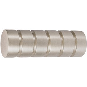 Mydeco Gardinenstangen-Endstück Rillcube, Edelstahl-Optik, für 2 cm Stangen