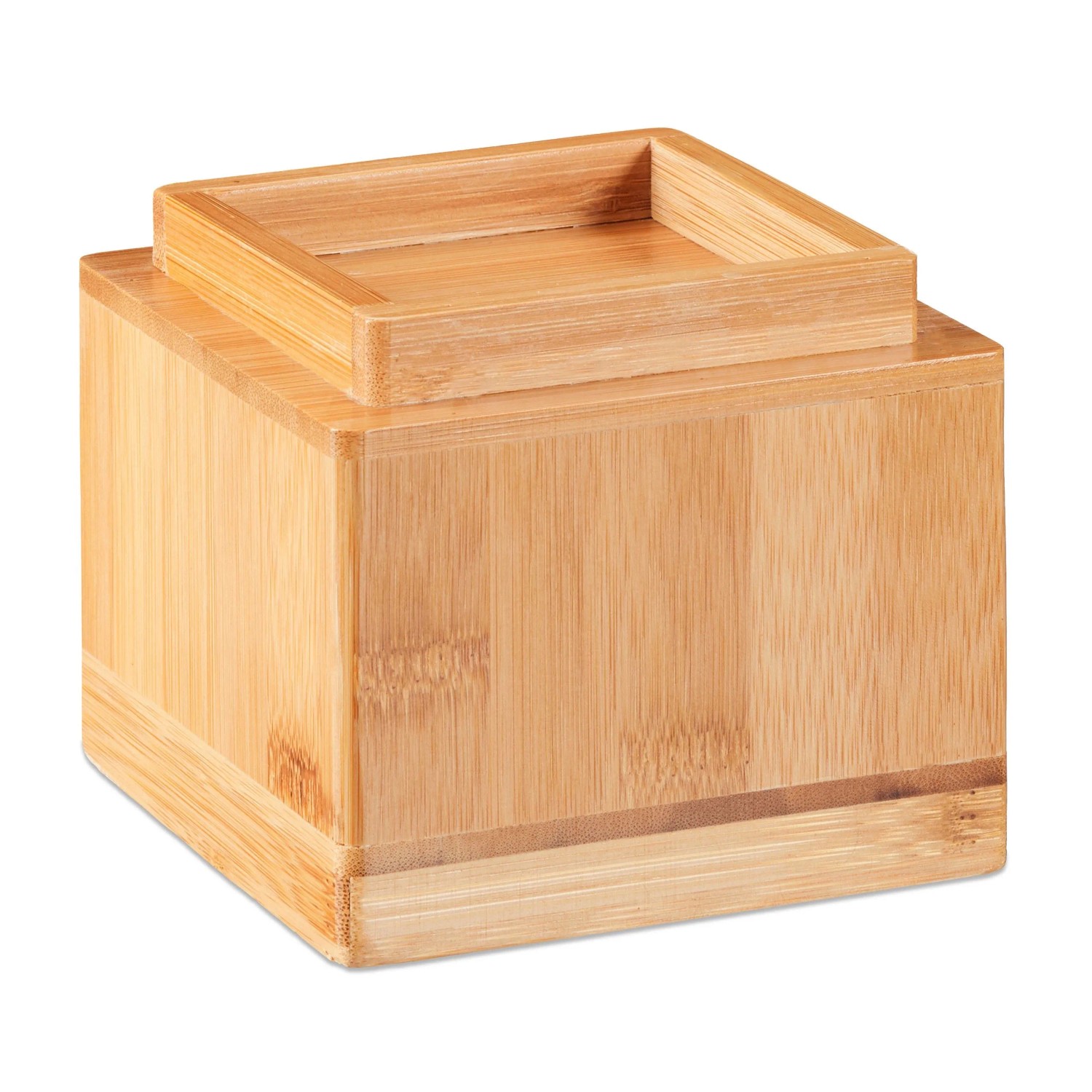 Relaxdays Möbelerhöher 4er Set Bambus Natur 10 cm x 11,5 cm x 11,5 cm