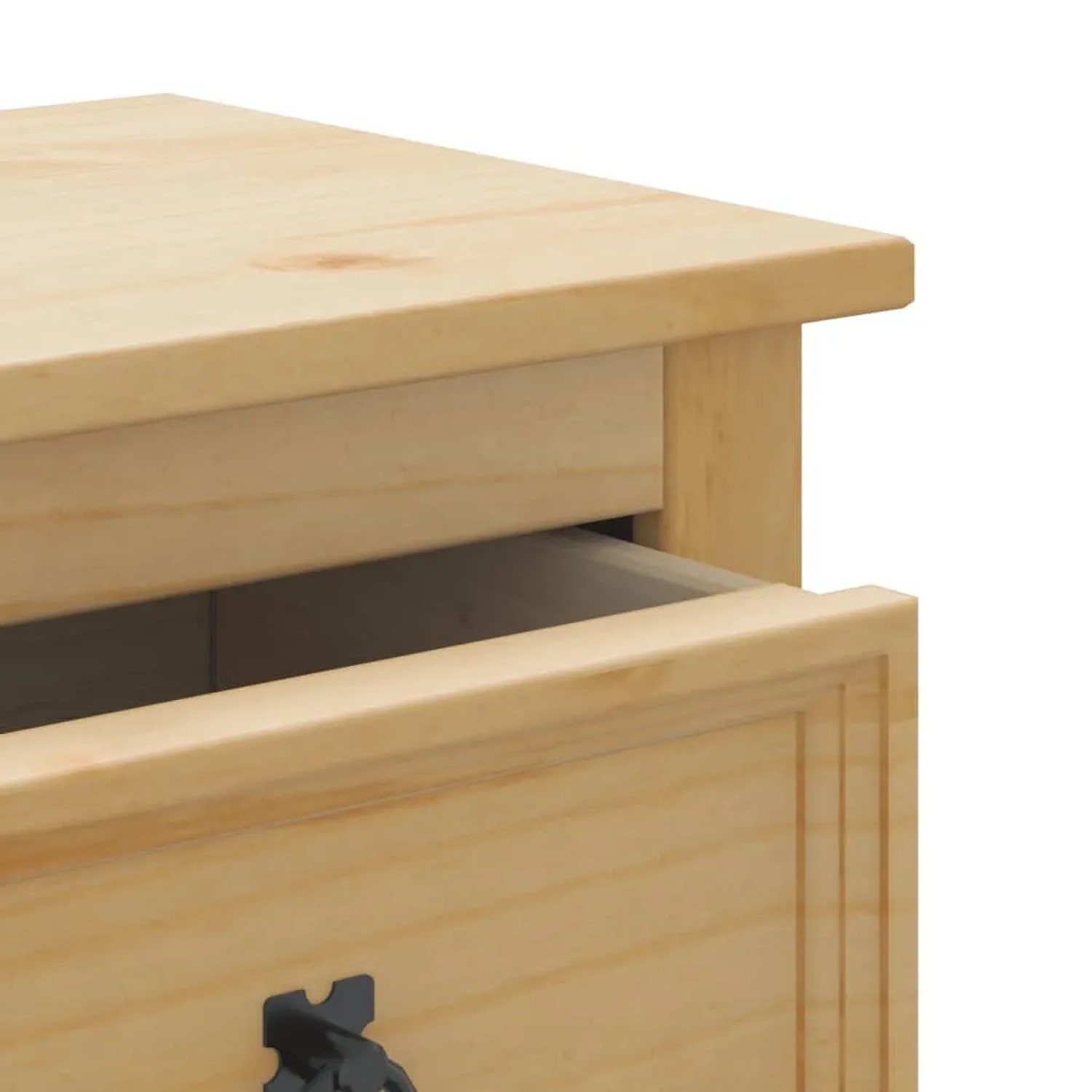 Detailaufnahme: Badschrank Corona aus Kiefer Massivholz mit Schublade