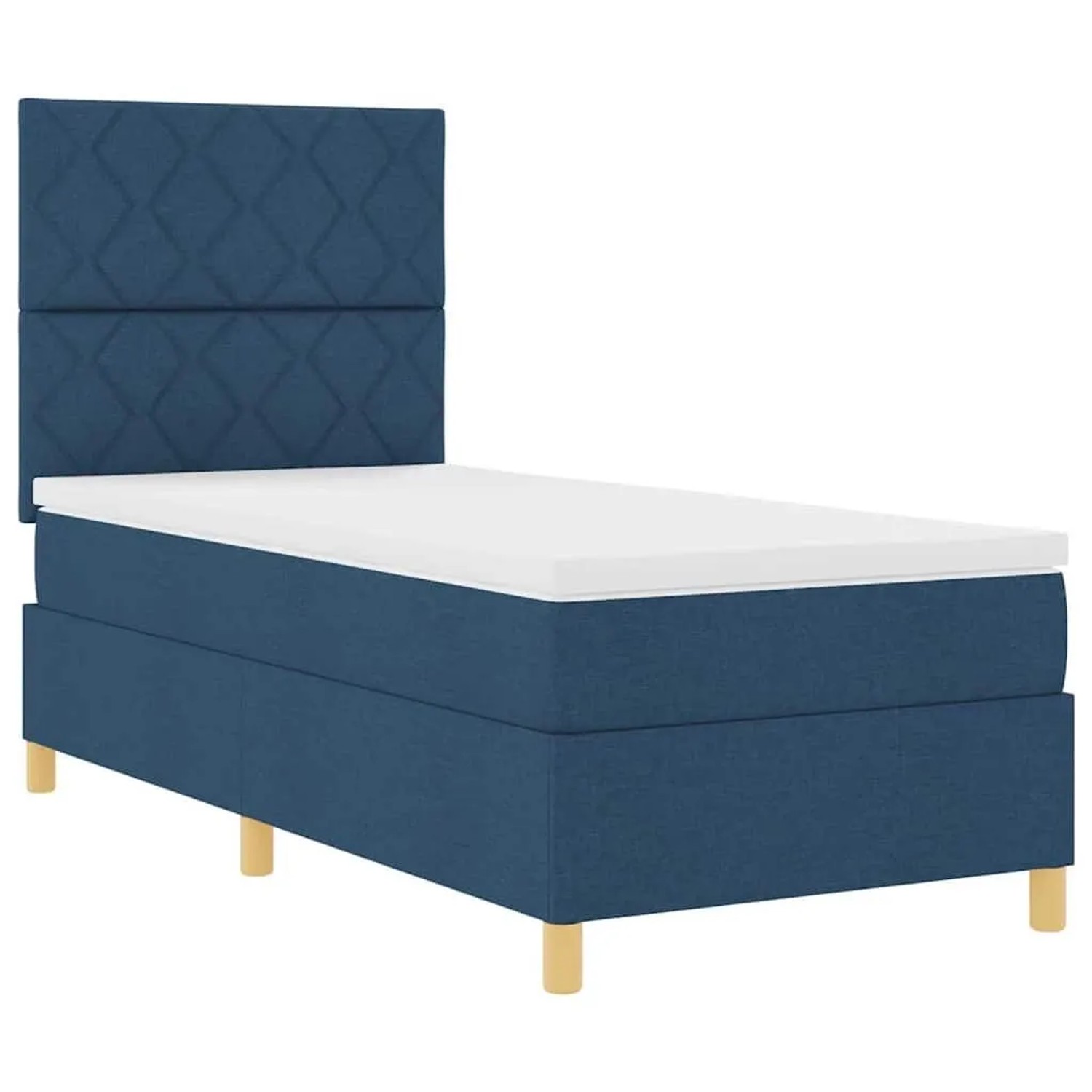 vidaXL Boxspringbett mit Kopfteil Blau 100 x 200 cm Stoff 3339678 günstig online kaufen