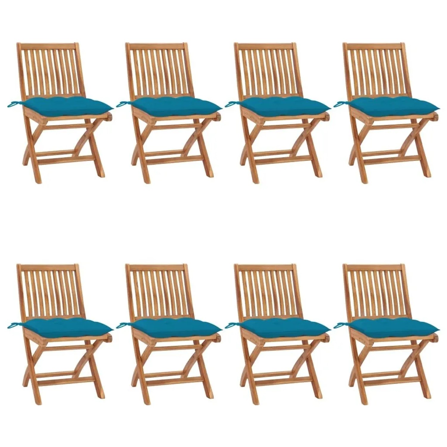 vidaXL Klappbare Gartenstühle mit Kissen 8 Stk Massivholz Teak 3072880 günstig online kaufen