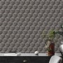 Retro Vliestapete in Grau, Anthrazit und Schwarz mit 3D Grafikmuster. Dekorative Wandgestaltung für Wohnräume.
