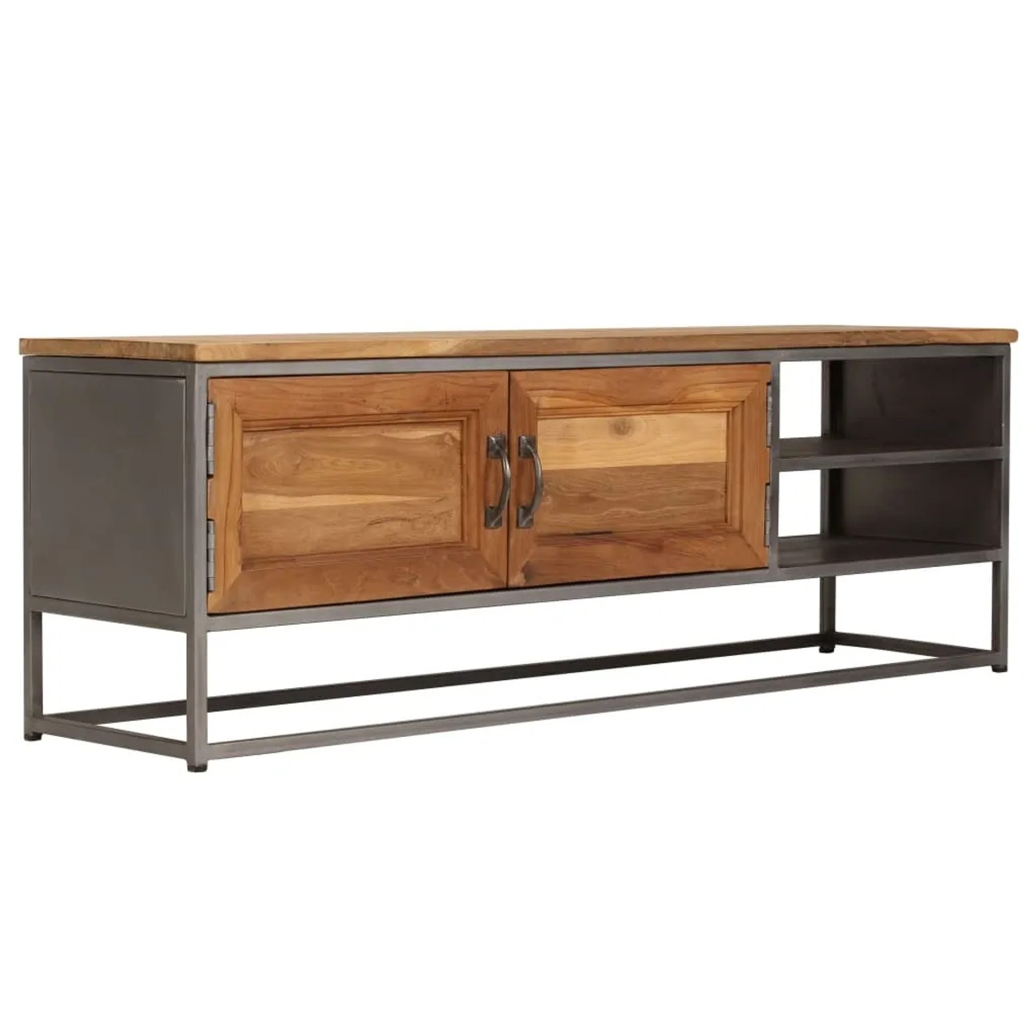 vidaXL TV-Schrank Teakholz und Stahl 120x30x40 cm 246281