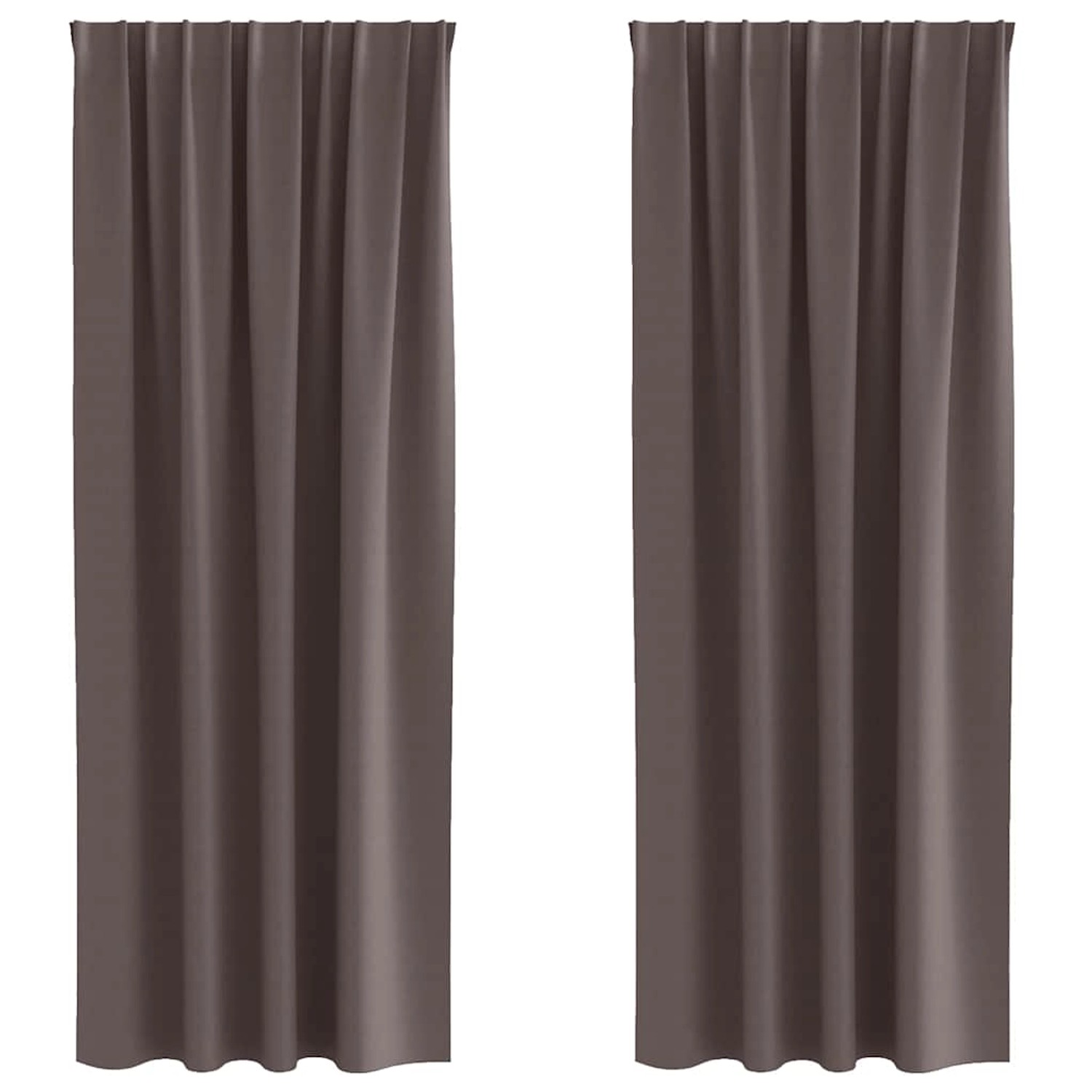 vidaXL Verdunkelungs-Vorhänge mit Ringen Dunkelbraun Polyester 4107447 günstig online kaufen