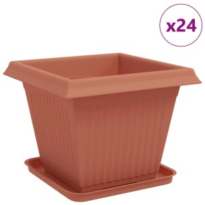 vidaXL Blumentöpfe 24 Stk Ziegelrot 38 x 38 x 30 cm Kunststoff 3403309