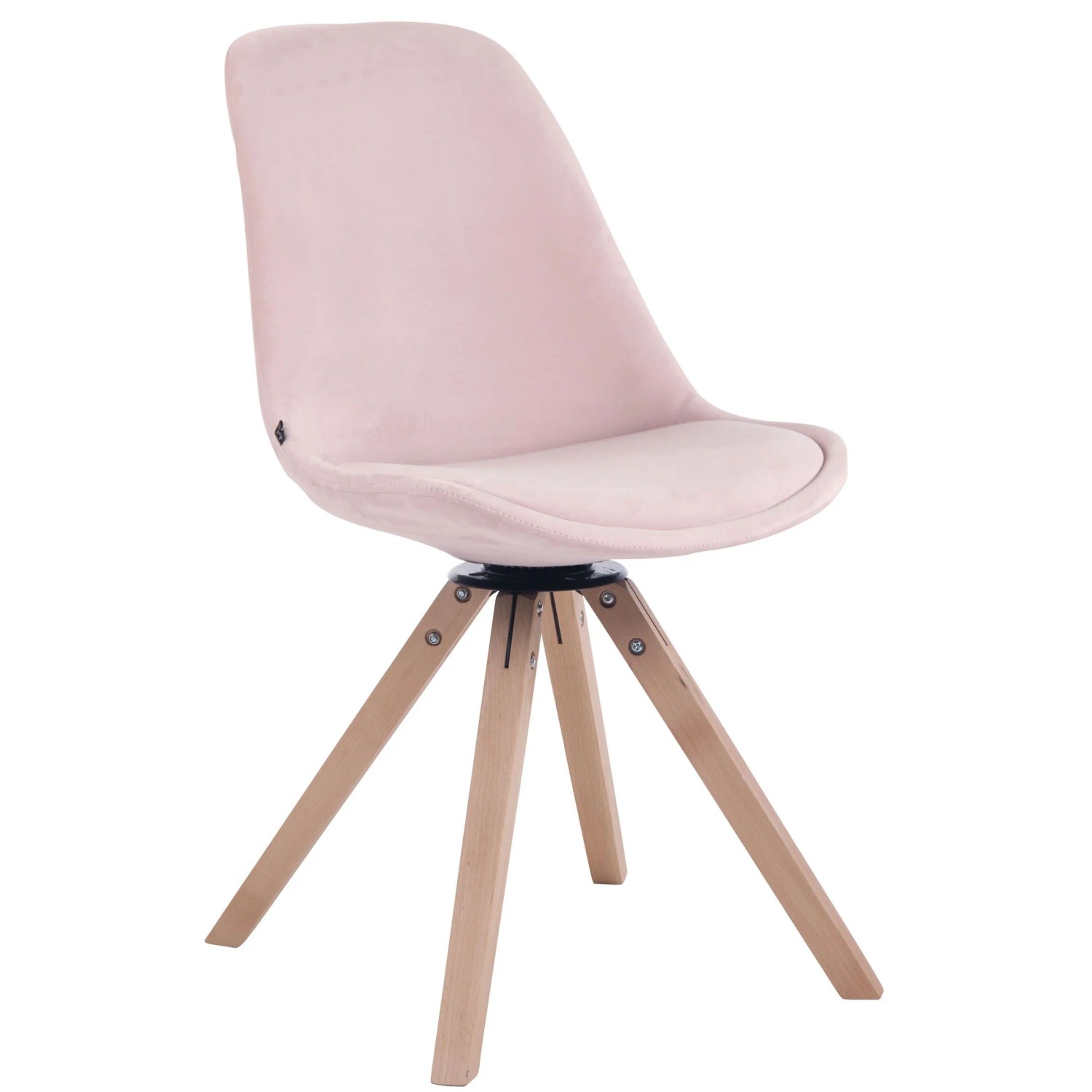 CLP Esszimmerstuhl Troyes Samt Square Pink/Natura