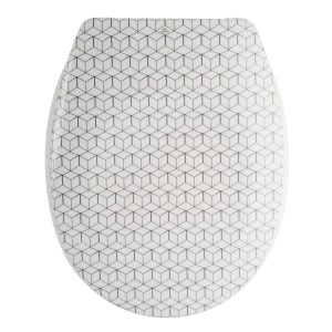 MSV WC-Sitz Mosaik Beige mit Absenkautomatik, Duroplast, 45,5x37x5cm.