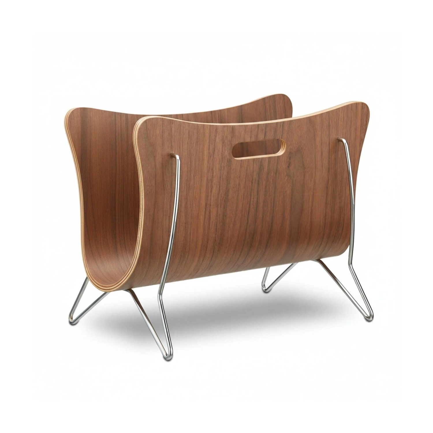 Relaxdays Zeitungsständer Holz Braun Gebogen 30 cm x 37 cm x 25 cm 1,6 kg