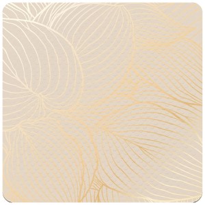 Beige Sanilo Badematte Hosta mit goldenem Linienmuster, rutschfest für Dusche und Badewanne.