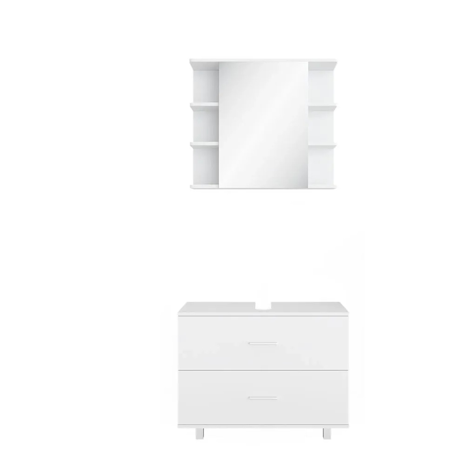 Vicco Badmöbel-Set Ilias Weiß 80 x 61 2-teilig