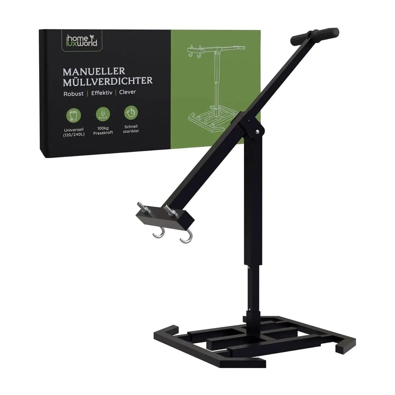 HomeLuxWorld Müllpresse mit erweitertem Pressfuß