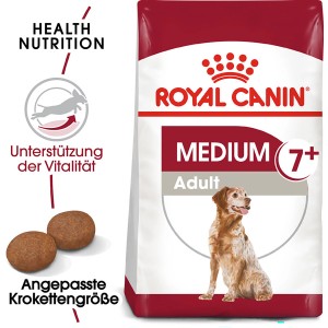 Royal Canin Medium Adult 7+ Trockenfutter für mittelgroße Hunde ab 7 Jahren, 15kg Packung.