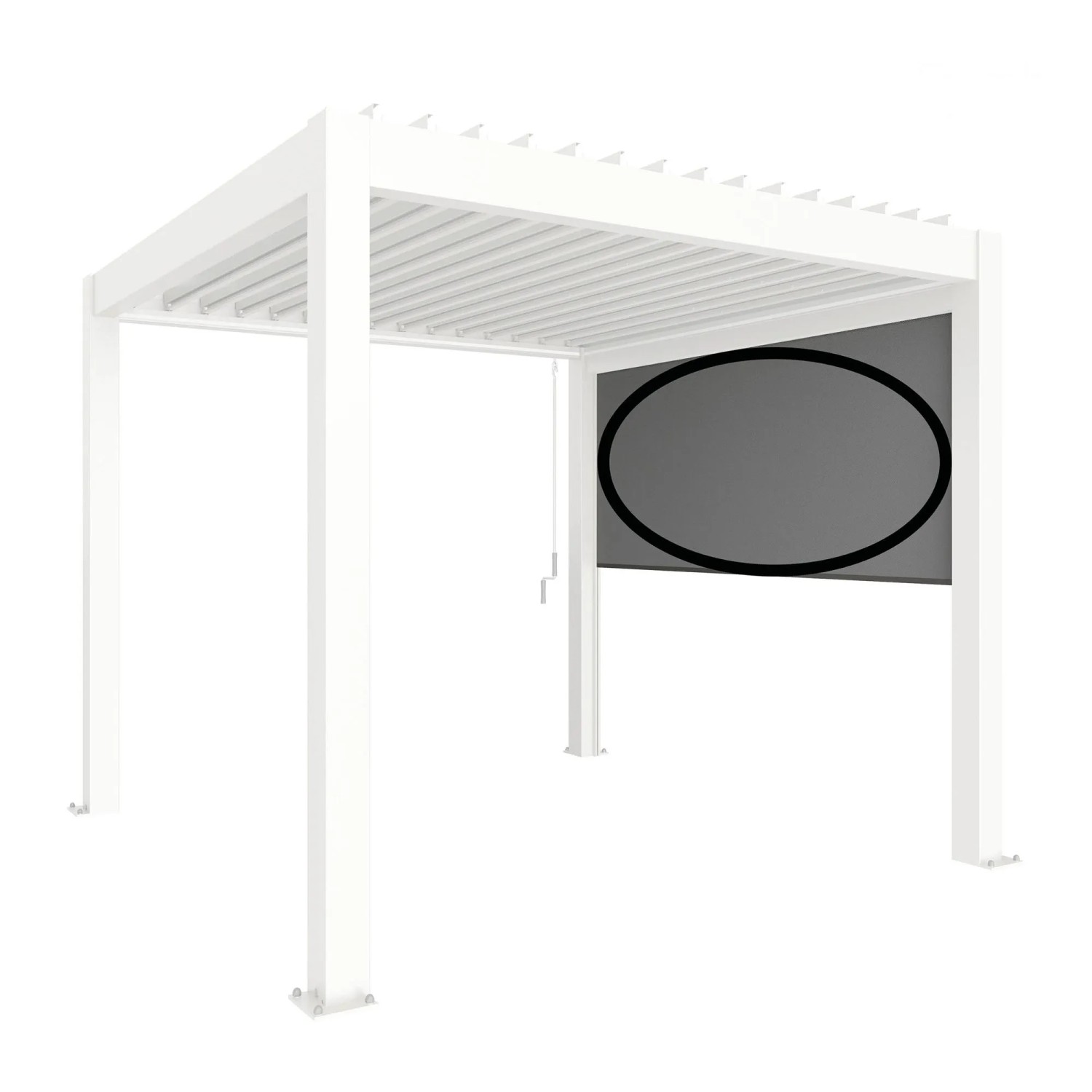 Biohort Sonnenschutzrollo elektrisch Gr. 3m weiss Pergola
