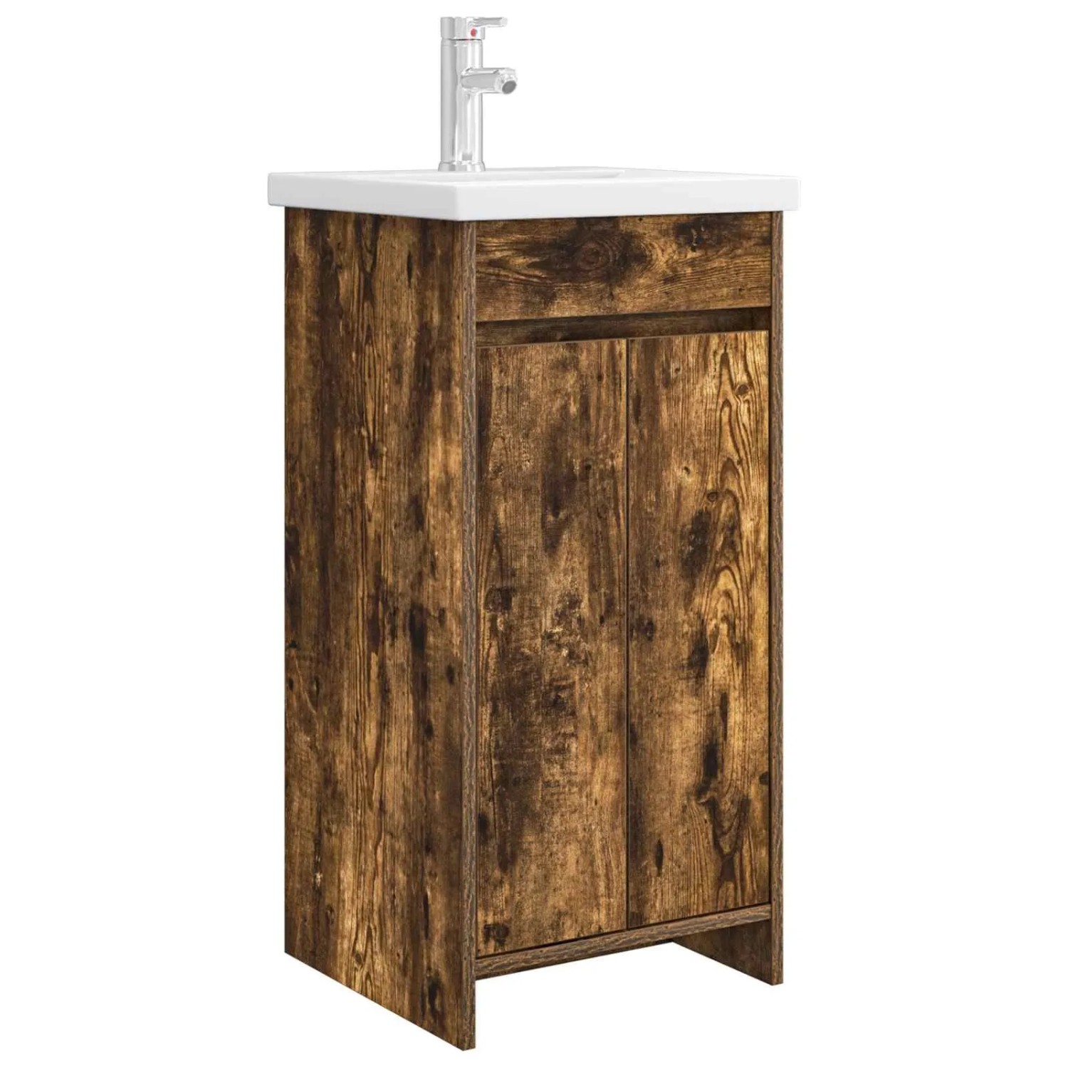 vidaXL Badezimmerschrank mit Waschbecken Geräucherte Eiche 890772