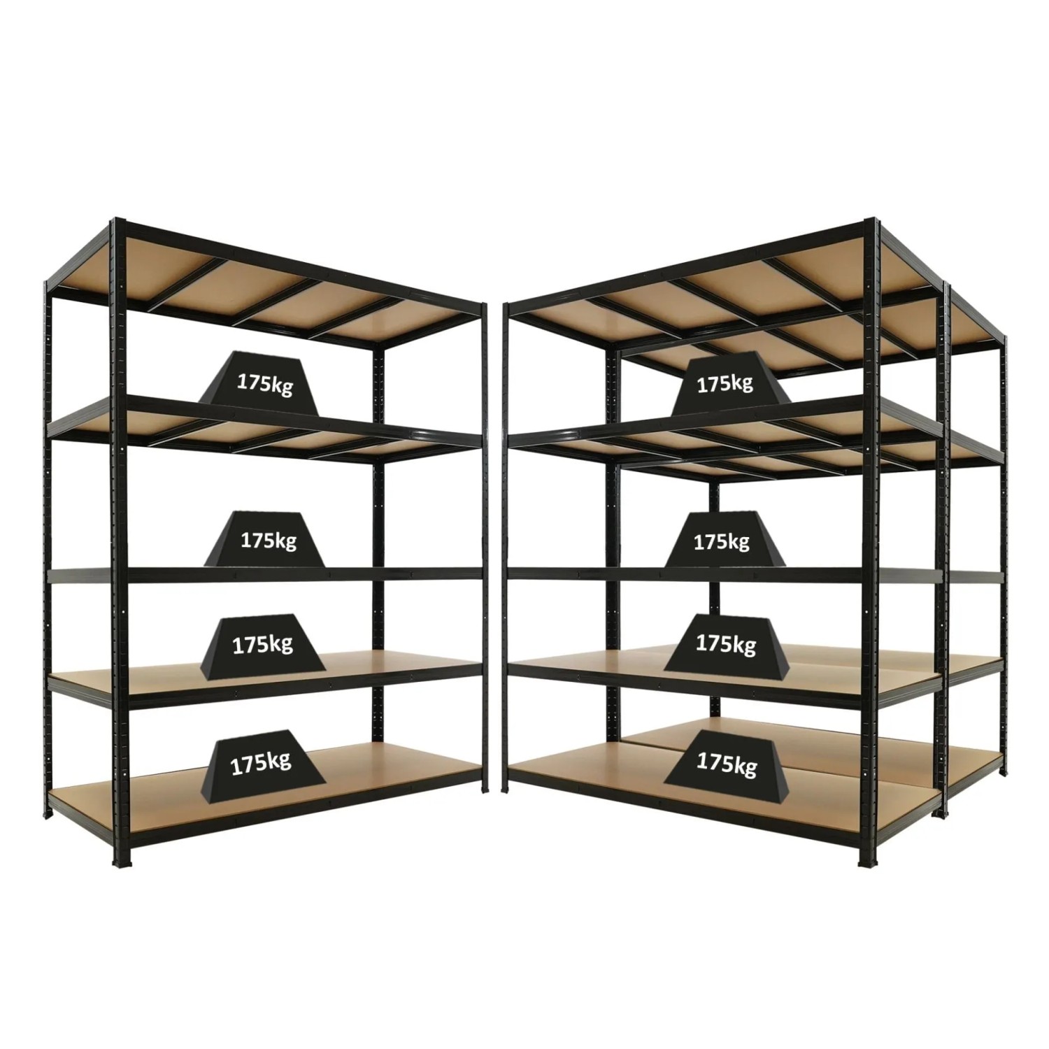 PROREGAL Mega Deal 3x Schwerlastregal TAURUS 180x150x60cm mit Fachlast 175kg Schwarz Kellerregal Steckregal Garagenregal Lagerregal