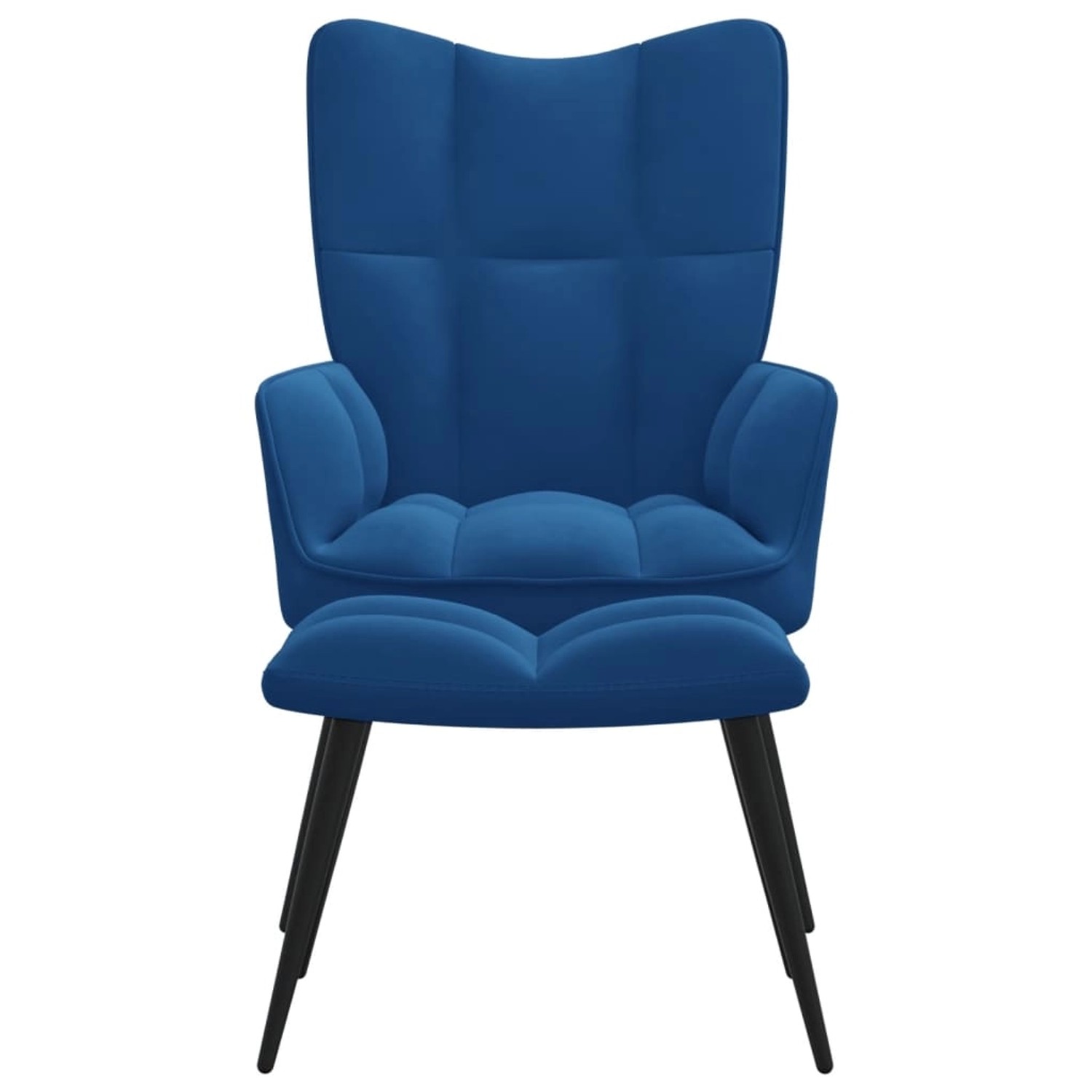 vidaXL Relaxsessel mit Hocker Blau Samt Modell 5 günstig online kaufen