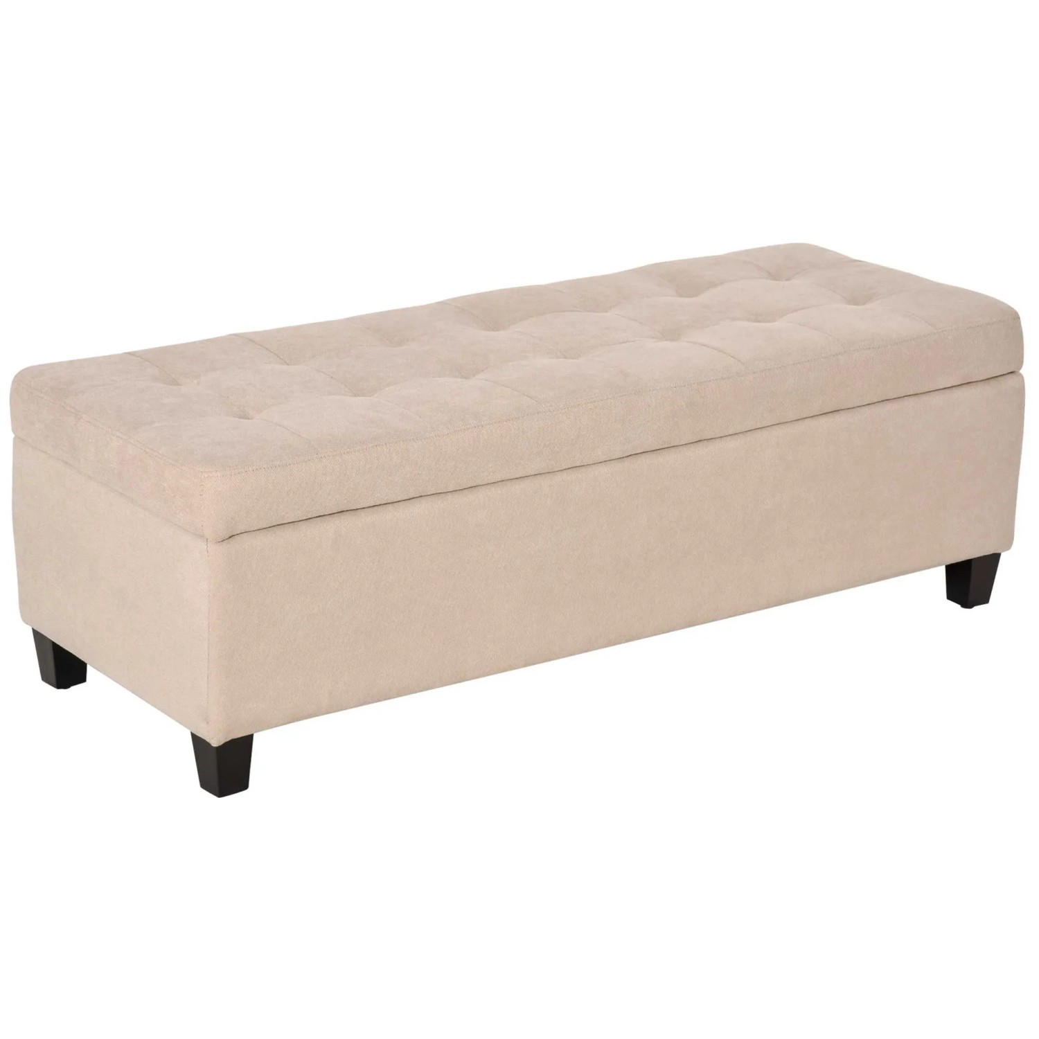 HOMCOM Sitzbank mit Stauraum Deckel Leinenoptik Beige 125 x 49 x 41,5 cm