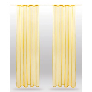 2er-Pack gelbe Dekoschals Noella, 140x145 cm, mit Universalband für Fenstervorhänge.