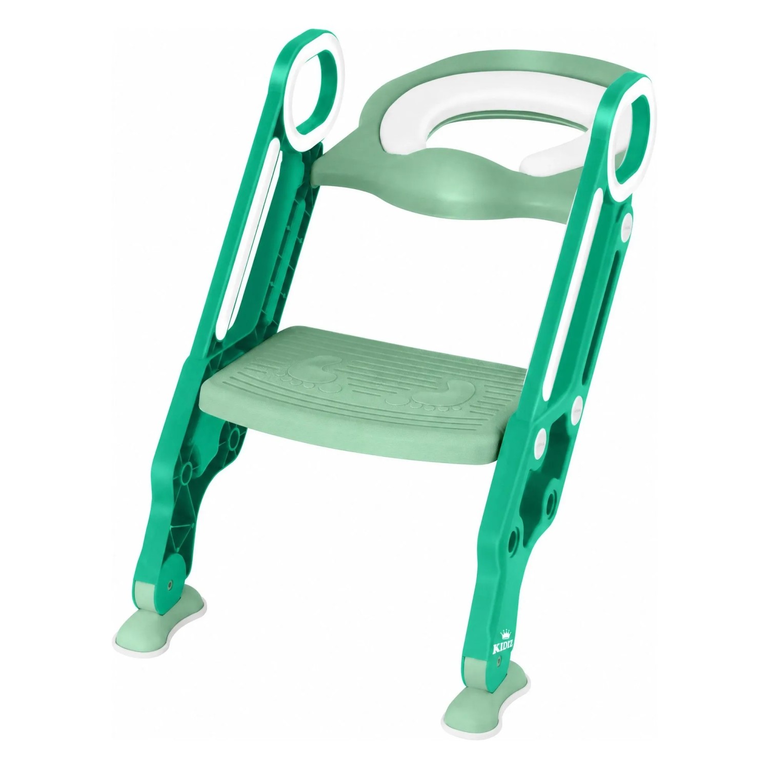 KIDIZ Kinder Toilettensitz Toilettentrainer mit Treppe und Griffen Grün