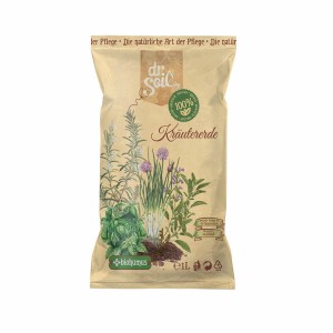 Dr.Soil Kräutersubstrat im 1L Beutel: Spezialerde für Kräuterpflanzen mit Biohumus.