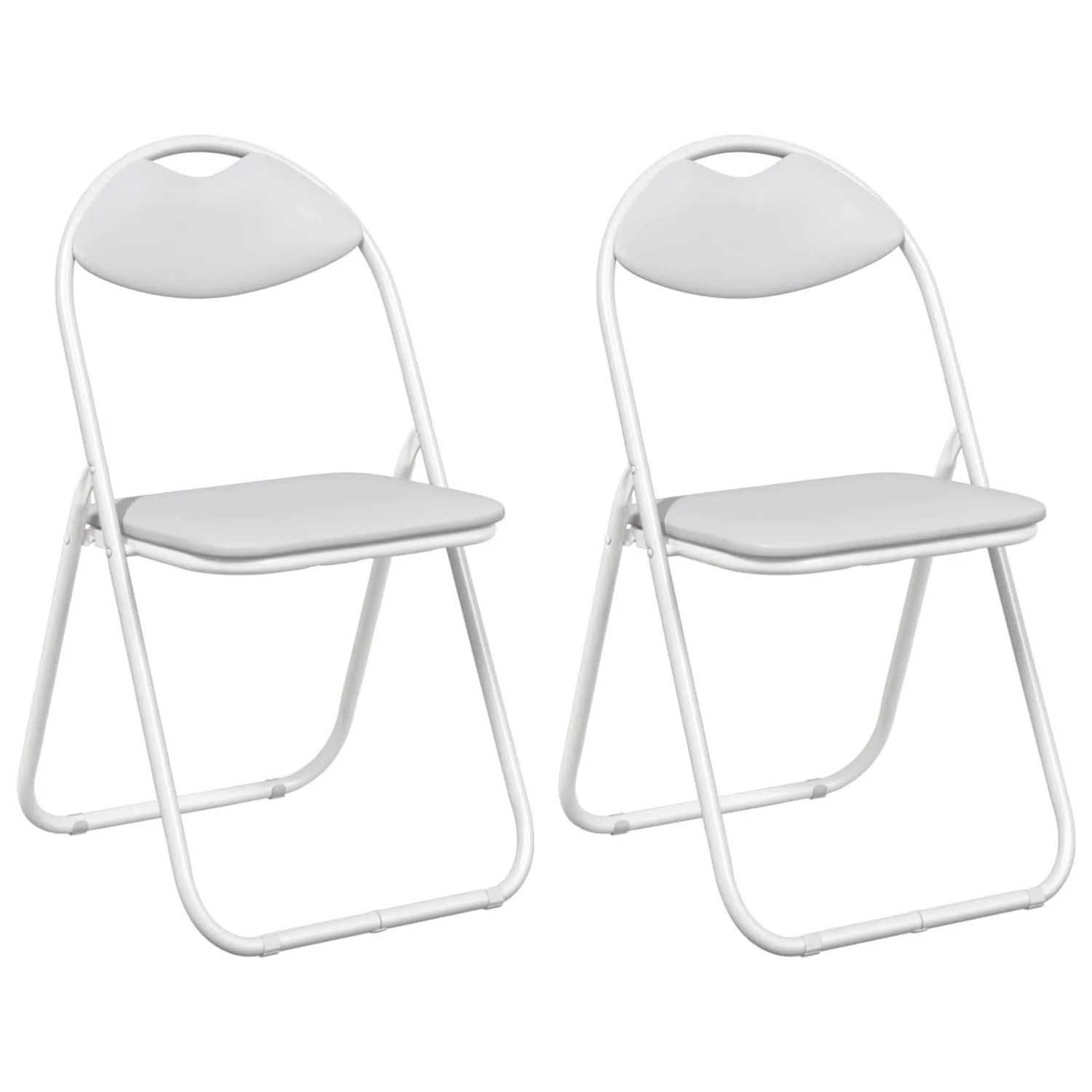 vidaXL Klappstuhl 2 Stk Weiß 48 x 43,5 x 81 cm Kunstleder 42029057