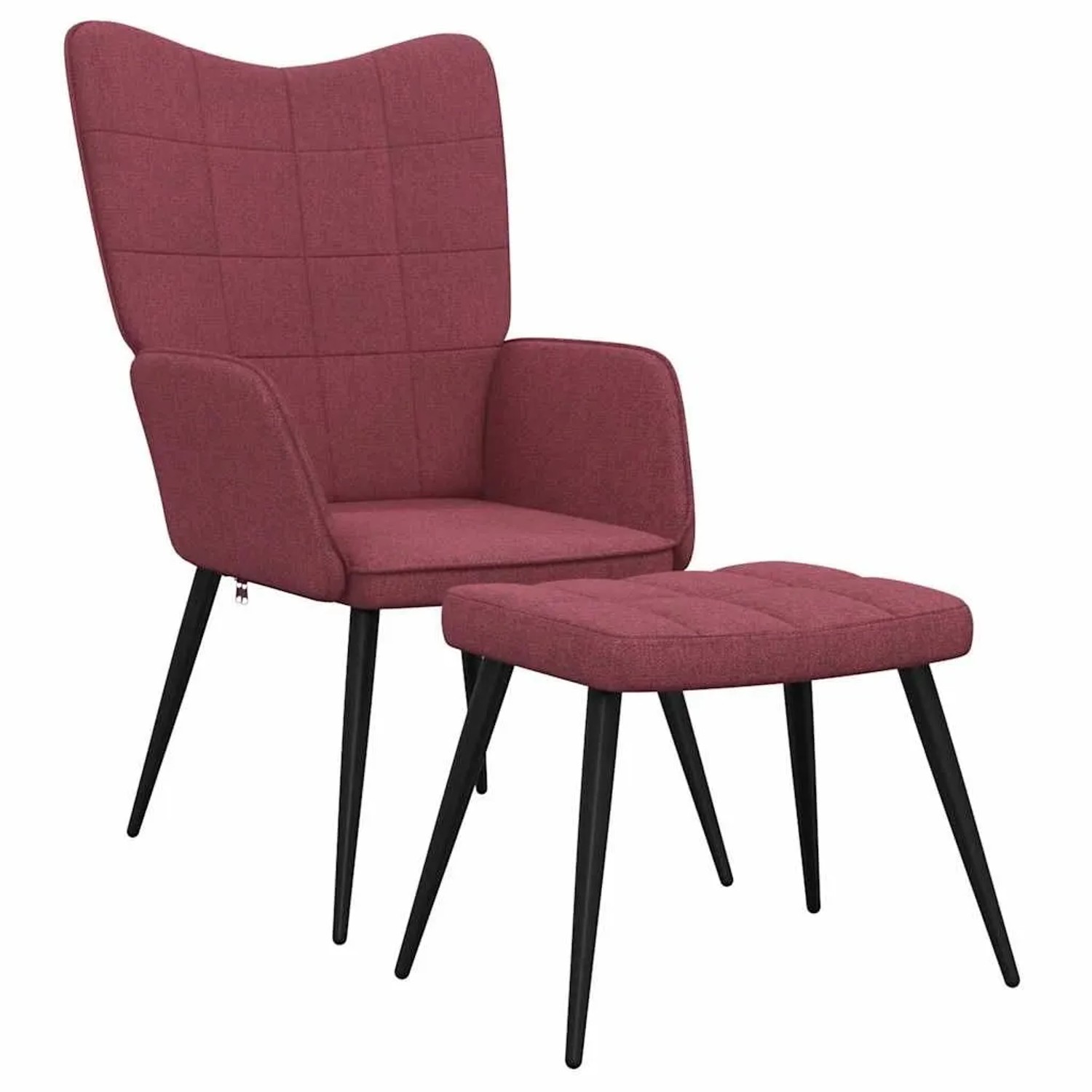 vidaXL Relaxsessel mit Hocker Weinrot Stoff 327960