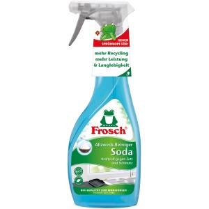 Frosch Allzweck Reiniger Soda, 500ml Flasche in blau mit Sprühkopf. Reiniger für Küche und Haushalt.