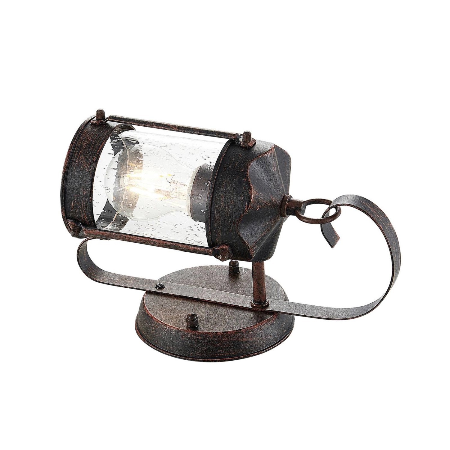 Lindby Wandleuchte Außen Farly 9630110 Landhaus Vintage Rustikal in Braun aus Aluminium 1-flammig E27