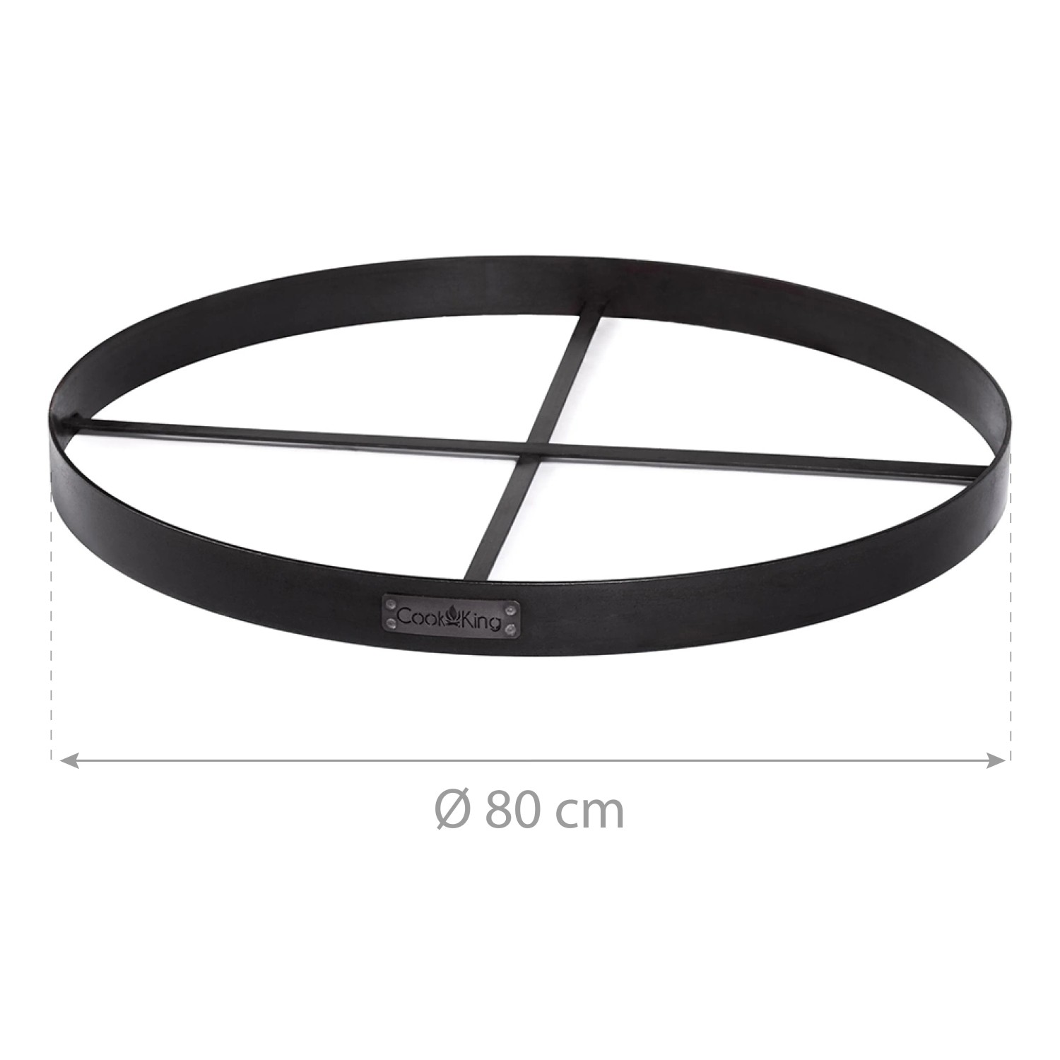CookKing Stahlbasis für Feuerschalen (Ø 80 cm) in Schwarz. Zubehör für stabilen Stand und Schutz.