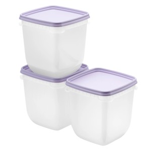 SmartStore Gefrierdosen Frost, 3er-Set, 1 l, Lavendel. Vorratsdosen für Gefrierschrank, Mikrowelle und Spülmaschine.