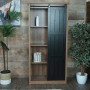 Brauner MCW Schrank K75 mit Schiebetür und 8 Fächern. Schubladenkommode für viel Stauraum.