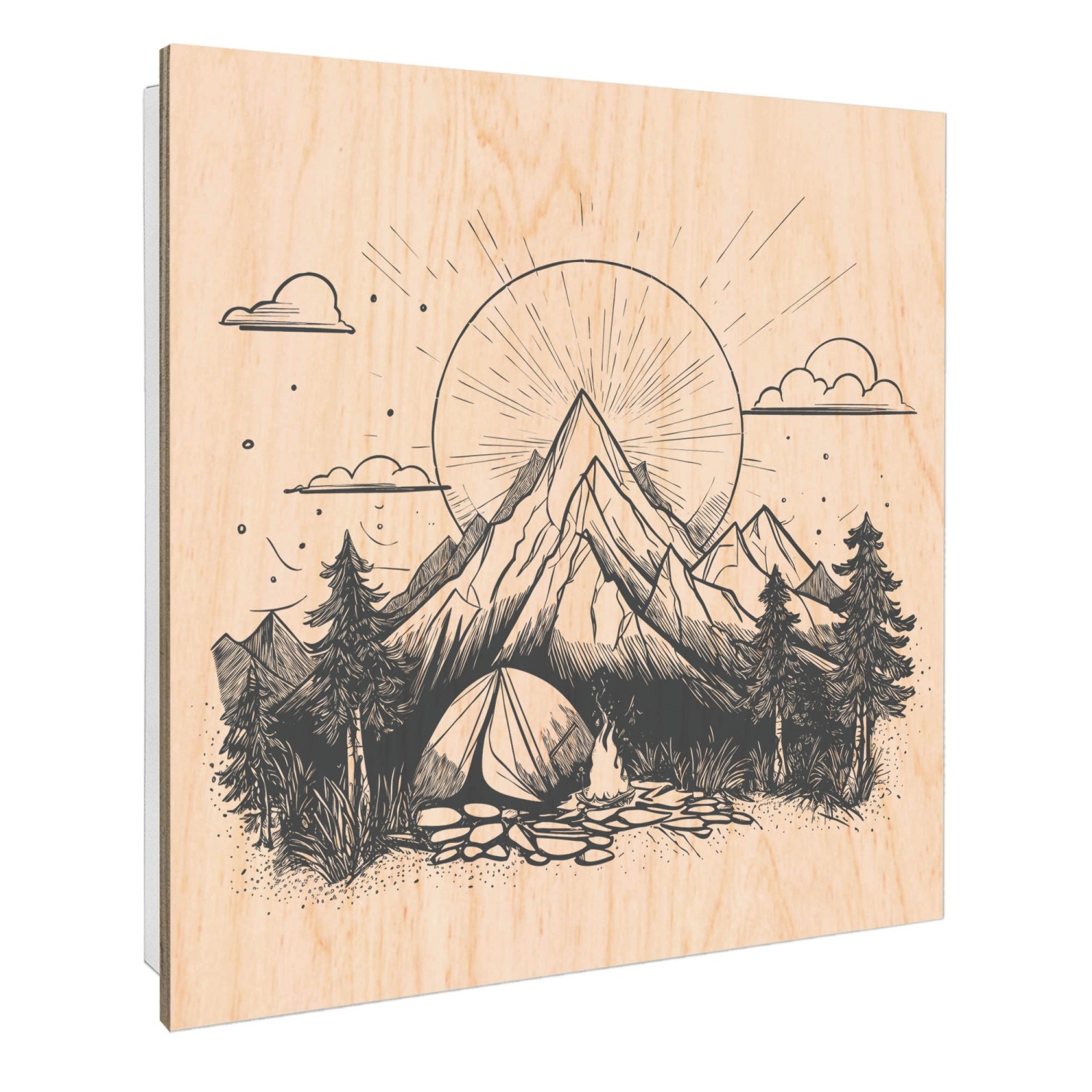 Banjado Schlüsselkasten mit Holzfront 30x30cm Weiß Scharnier Links 50 Haken günstig online kaufen