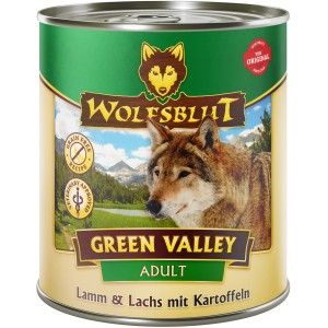 Wolfsblut Green Valley Hunde-Nassfutter, Lamm & Lachs, 800g Dose. Adult Nassfutter für Hunde.