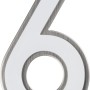 Nachtleuchtende Hausnummer Nr. 6 von Alpertec aus Edelstahl.