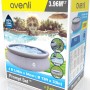 Verpackung Avenli Prompt Set Pool, rund, 396x84 cm, Rattan Grau. Aufblasbarer Pool mit Reparaturflicken.
