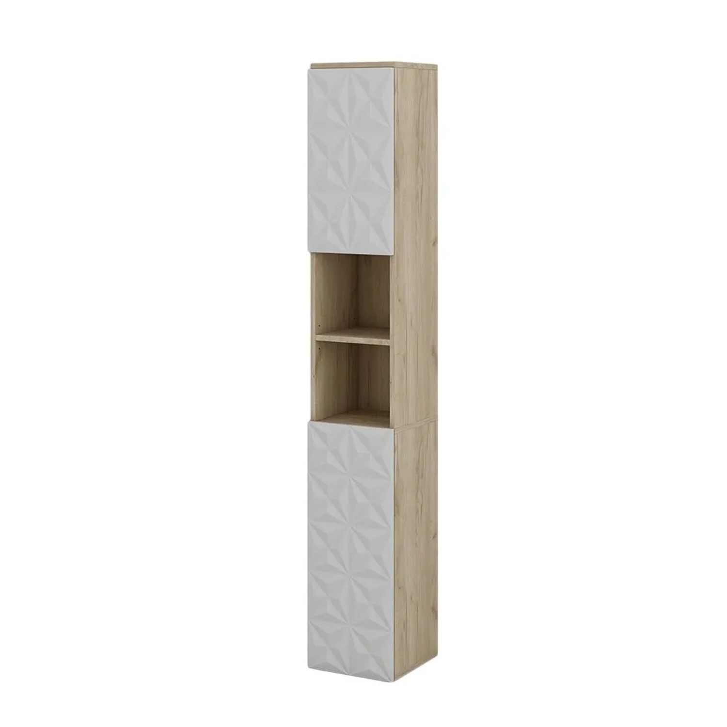Vicco Badschrank Edge Weiß 30 x 190 mit 2 Türen und 3 Fächer