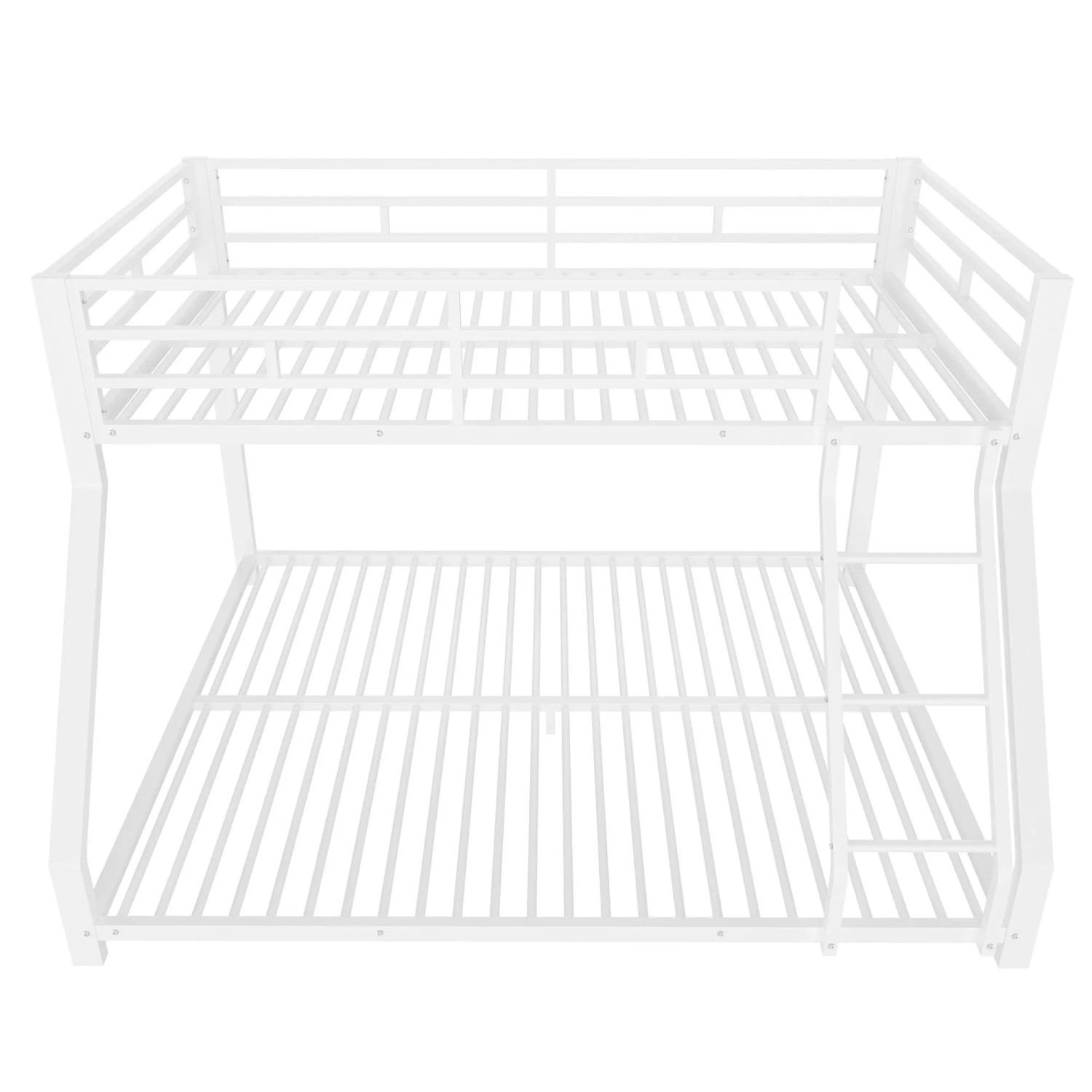 KOMHTOM Etagenbett  90 x 200 Cm Und 140 x 200 Cm  Mit Schutzgitter Und Stufe  En747-Zertifiziert  Matratze Nicht Enthalten  Metall  Weiß