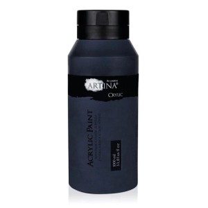 Artina Crylic Acrylfarbe, 1000ml, Schwarz. Farbe für Acrylmalerei mit hoher Deckkraft.