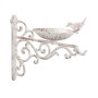 Relaxdays Vogeltränke Gusseisen Weiß Wetterfest 24 x 28 x 14 cm 1,2 kg