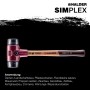 Halder Simplex Schonhammer Ø 50 mm Gummi Schwarz mit Tempergussgehäuse_6